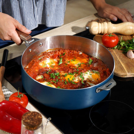 Meravigliosa padella in acciaio inossidabile 28cm mirtillo cookut