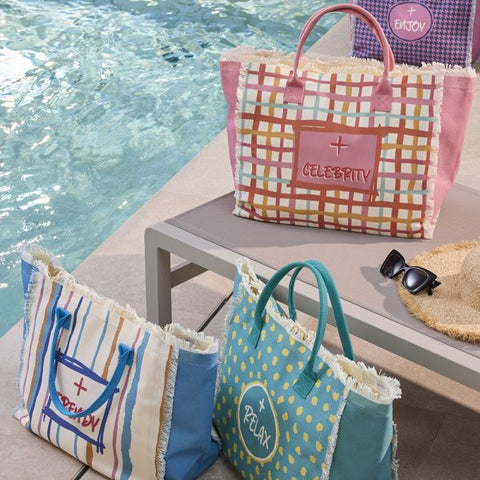 Borsa mare 36 x 22 cm Good Vibes  Azzurro Tognana