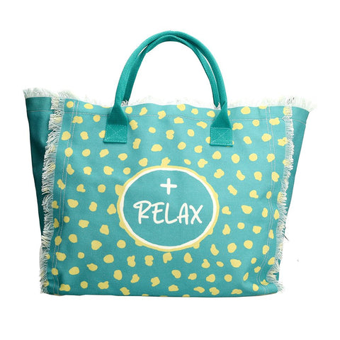 Borsa mare 36 x 22 cm Good Vibes  verde Tognana