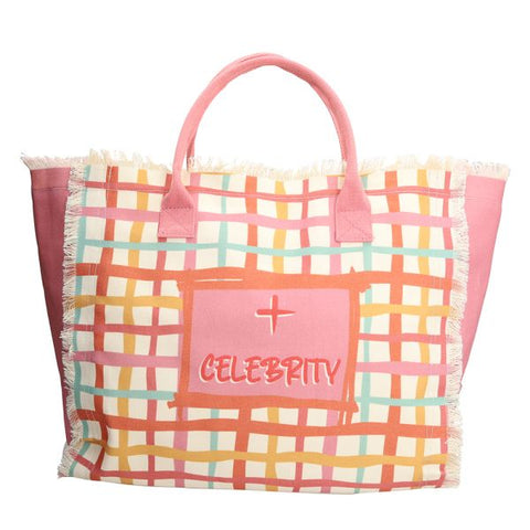 Borsa mare 36 x 22 cm Good Vibes  Rosa Tognana