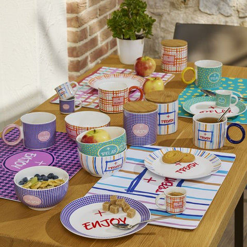 Piatto dessert 20,5 cm Good Vibes New Bone China Viola Linea New Milk&Coffee tognana