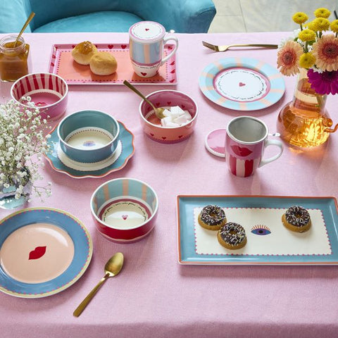 Piatto dessert cuore 20 cm Madame New Bone China Multicolor Linea New Milk&Coffee tognana