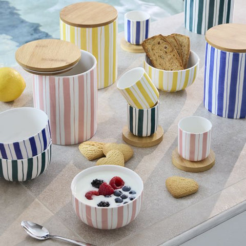 Barattolo con coperchio 1100 cc New Bone China blu Tognana