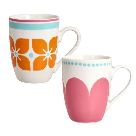 Set 2 Mug Madame New Bone China Multicolor Tognana