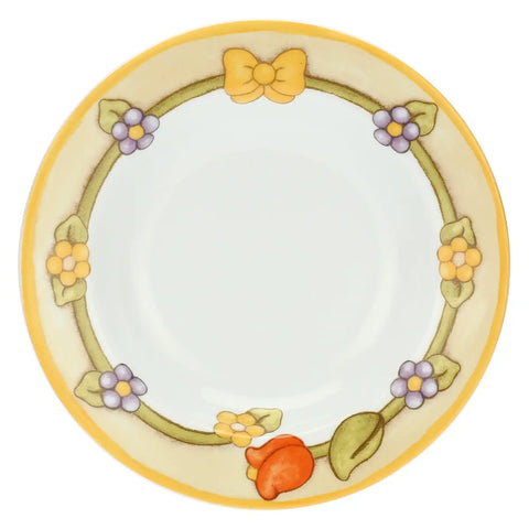 Set 6 piatti in porcellana con bordo floreale