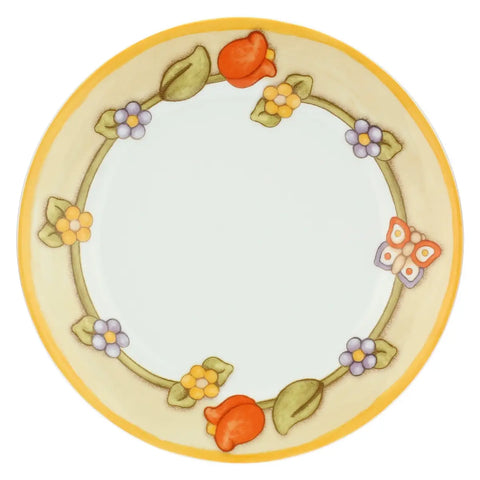 Set 6 piatti in porcellana con bordo floreale