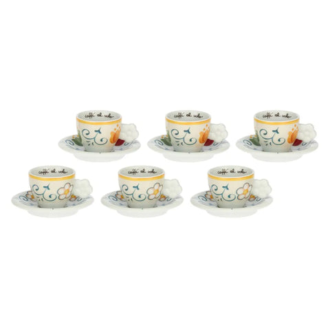 Set 6 tazzine espresso in porcellana Eolia