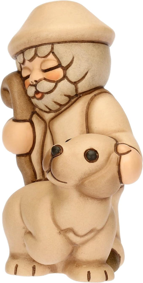 Pastore con cane in ceramica BIANCO