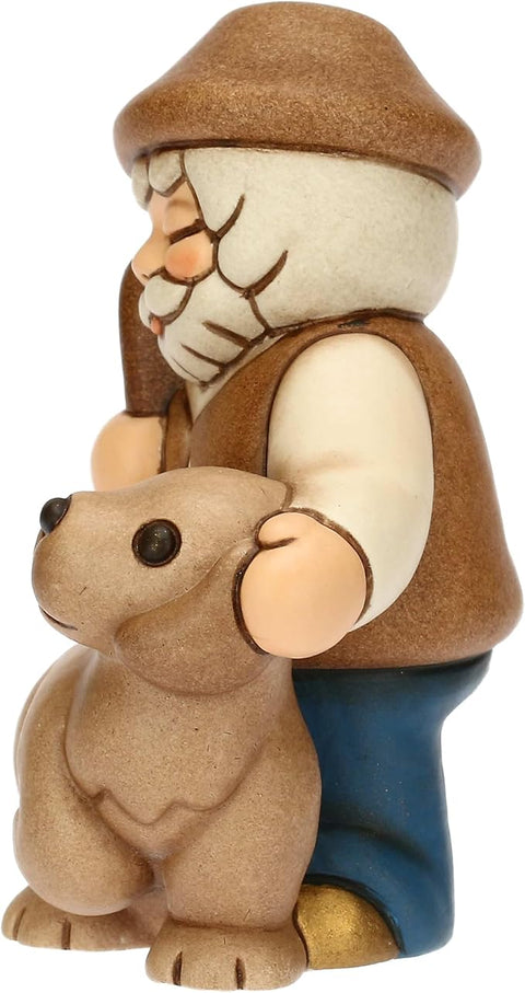 Pastore con cane in ceramica BLU