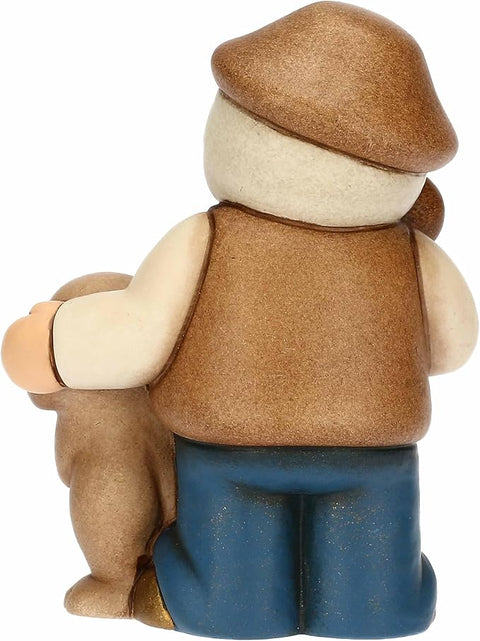 Pastore con cane in ceramica BLU