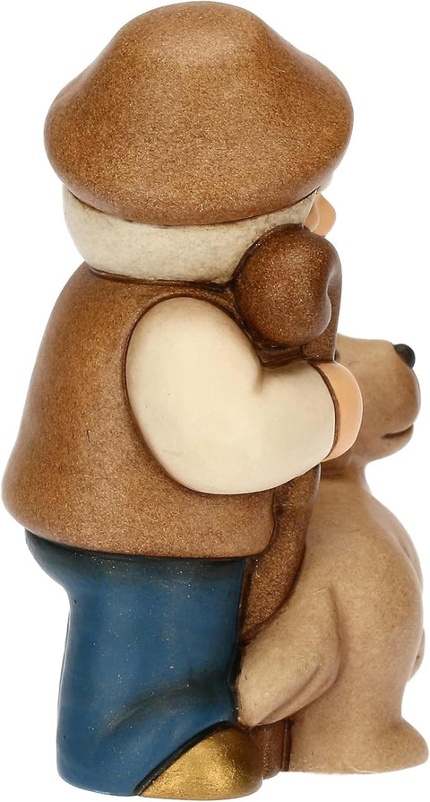 Pastore con cane in ceramica BLU