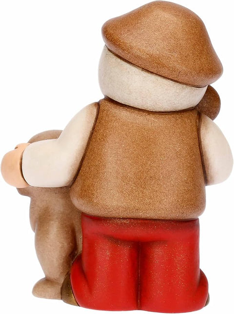 Pastore con cane in ceramica ROSSO