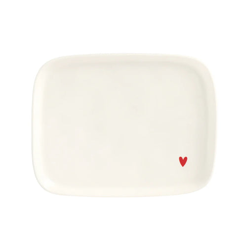 Piatto rettangolare Cuore rosso da Simple Day
