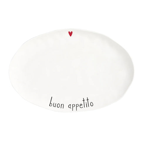 Piatto ovale Buon appetito da Simple Day