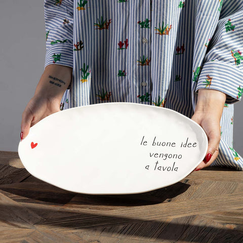 Piatto ovale Le buone idee vengono a tavola da Simple Day