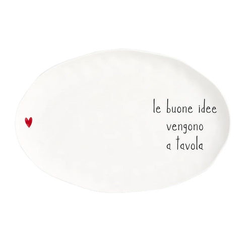 Piatto ovale Le buone idee vengono a tavola da Simple Day