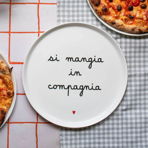 Piatto pizza Si mangia in compagnia 31,5 cm Simple Day