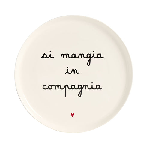 Piatto pizza Si mangia in compagnia 31,5 cm Simple Day