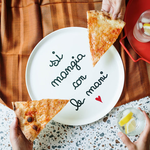Piatto pizza Si Mangia Con Le Mani 31,5 cm da Simple Day