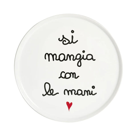 Piatto pizza Si Mangia Con Le Mani 31,5 cm da Simple Day