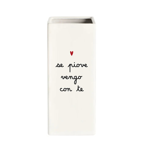 Porta-ombrelli in grès Se piove vengo con te da Simple Day