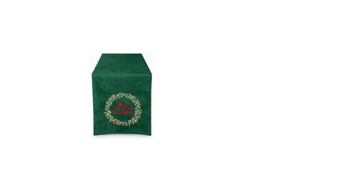 Runner con Ricami - Verde Holiday Clodette