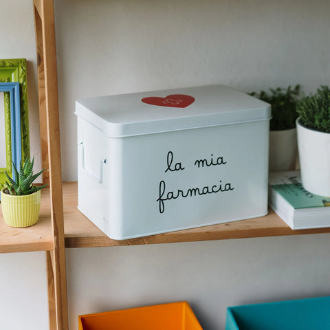 Scatola in acciaio verniciato La mia farmacia  Grande da Simple Day