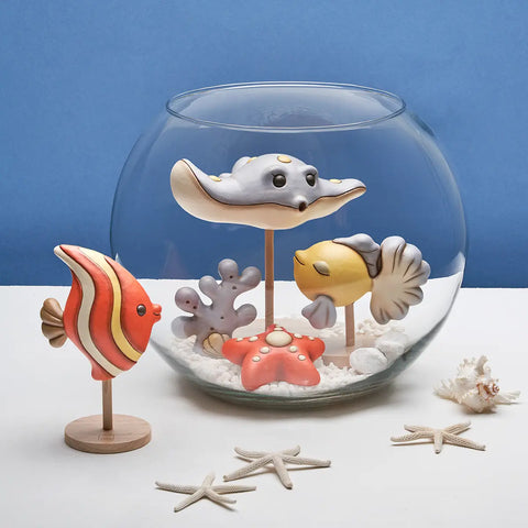 Manta in ceramica con piedistallo, grande