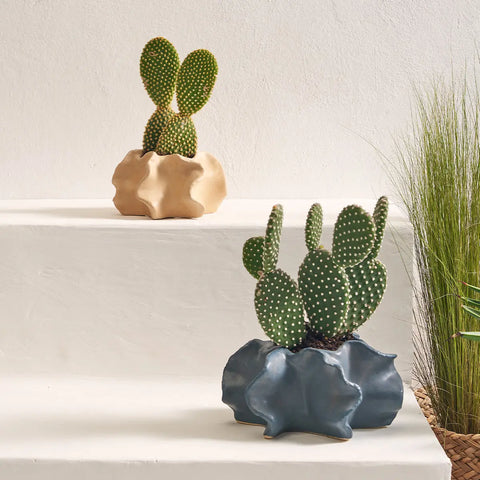 Coprivaso in ceramica Mare da amare blu, medio