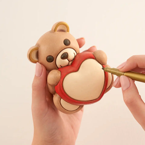 Teddy con cuore in ceramica, medio Thun