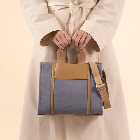 Tote bag denim/marrone, media Thun