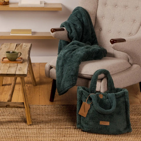 Plaid con borsa, verde Thun