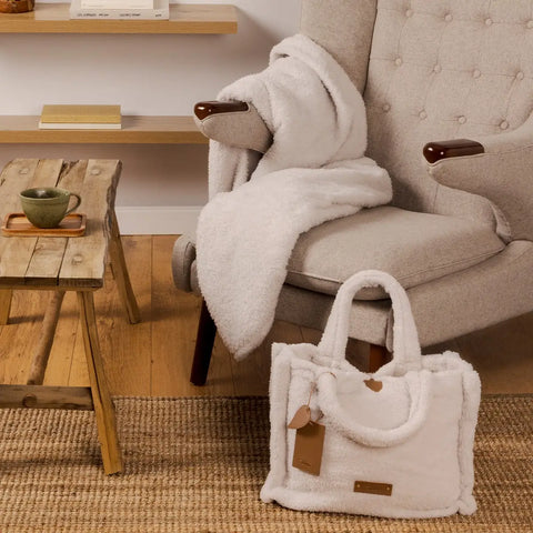 Plaid con borsa, bianco Thun