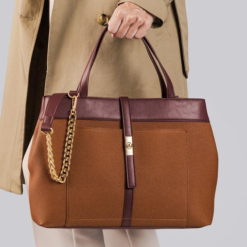 Borsa a spalla con tasca e catena Thun
