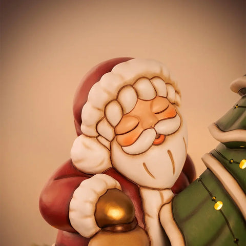 Babbo Natale con albero in ceramica, maxi Thun