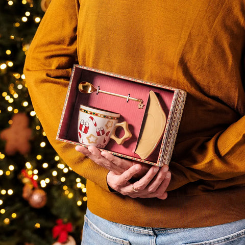 Confezione regalo tazza manico a stella e cucchiaino