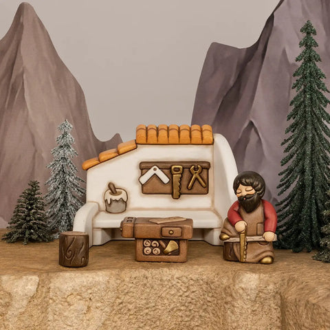 Falegnameria in ceramica Presepe Classico thun