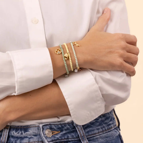 Bracciale con perline colorate e pendente chiave Thun