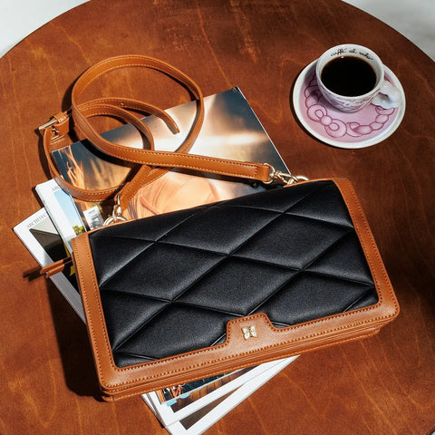 Borsa trapuntata in ecopelle, media Thun