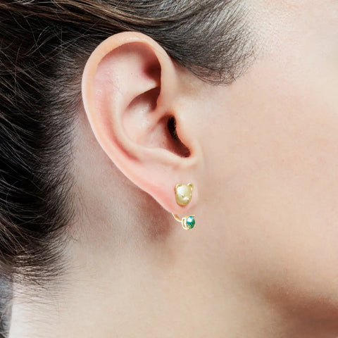 Orecchini piercing con Teddy e cristallo