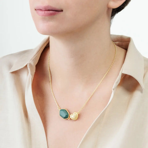 Collana con pietra ceramica e cuore