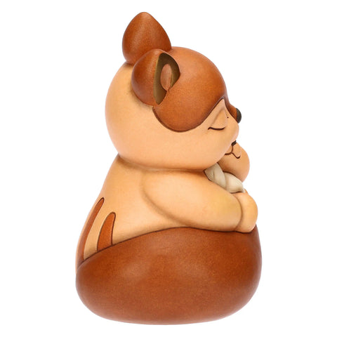 Scoiattolo Diva con cucciolo in ceramica