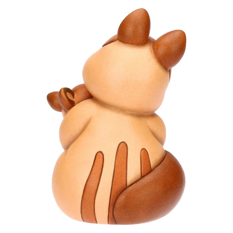 Scoiattolo Diva con cucciolo in ceramica