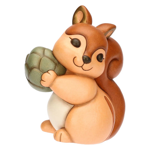 Scoiattoli Diva con pigna ceramica, grande