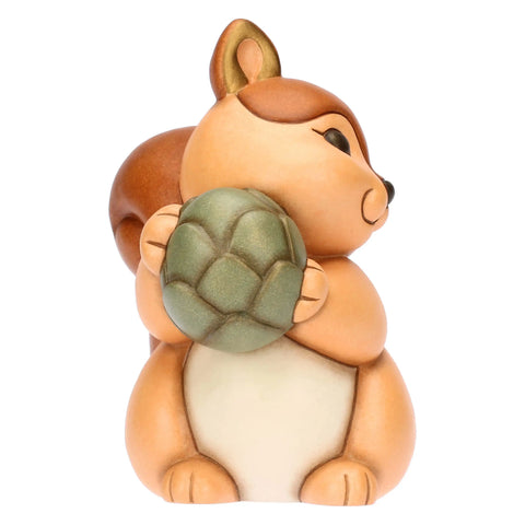 Scoiattoli Diva con pigna ceramica, grande