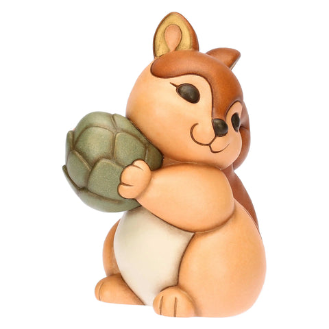 Scoiattoli Diva con pigna ceramica, grande