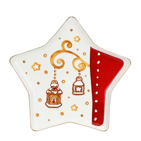 Piatto a forma di stella in porcellana Thunland