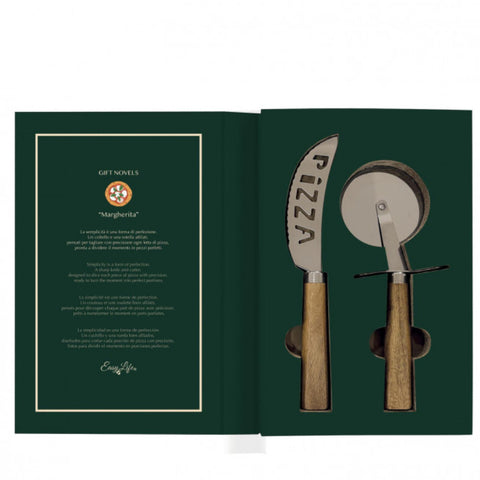 Set 2 pezzi coltello pizza e tagliapizza in acciaio Esy life