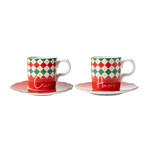 Set 2 tazzine Tricolore Bialetti