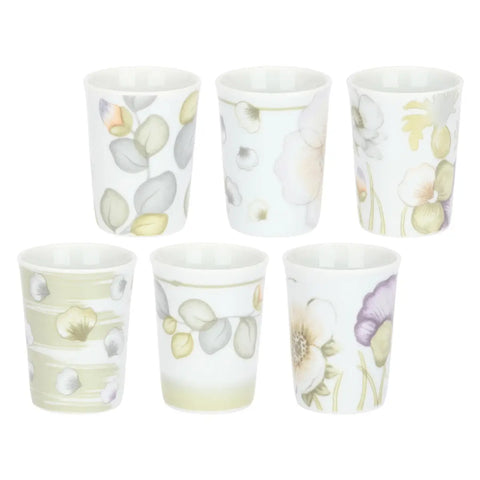 Set 6 caffeini in porcellana Bloom